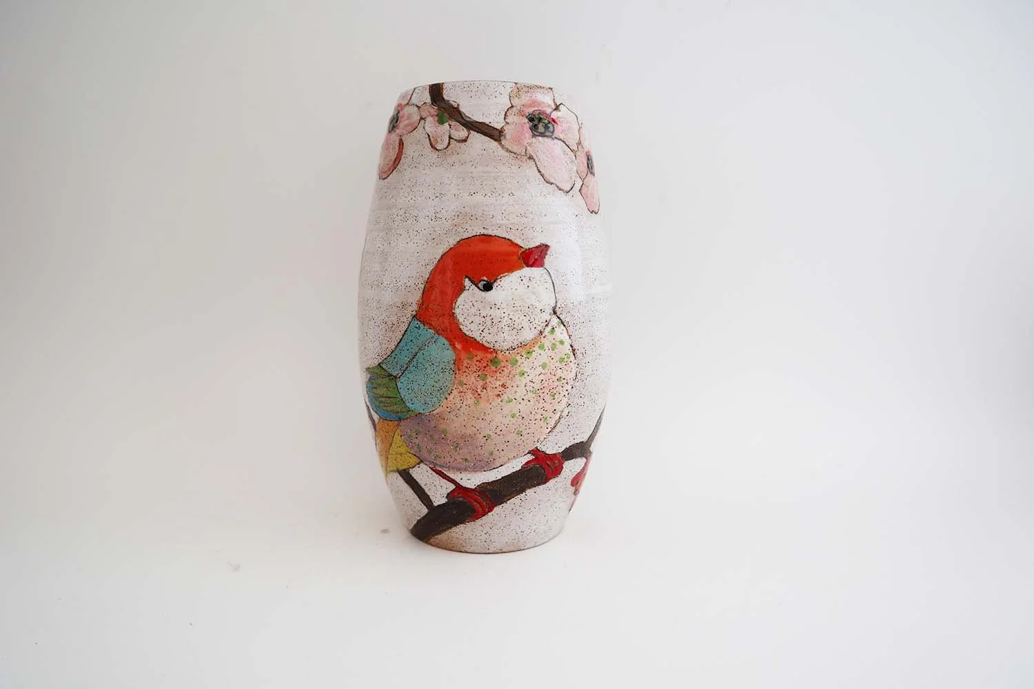 Flowers, Birds, and Berries Small Bullet Vase