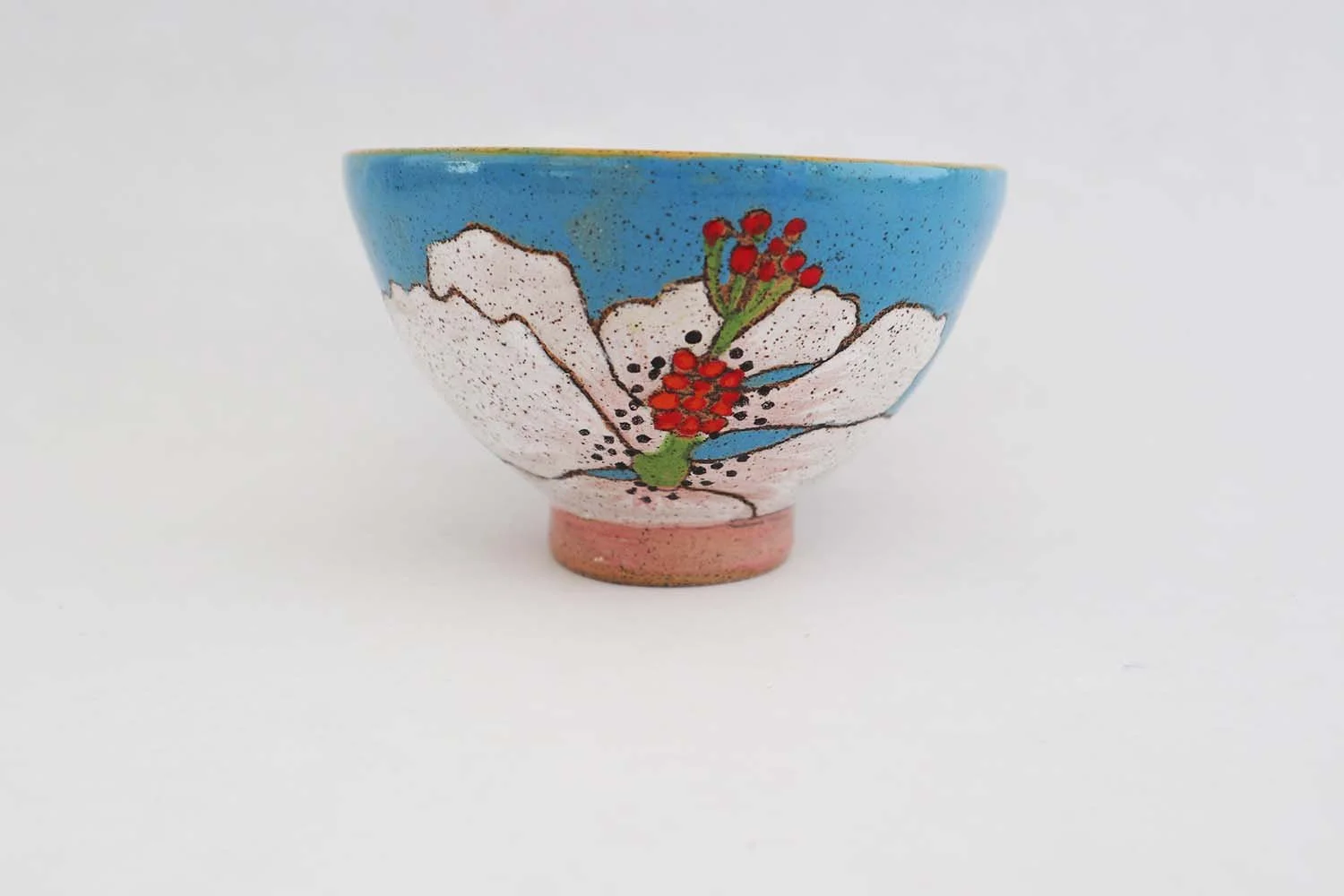 Flowers and Pigment Rice Bowl (blue)