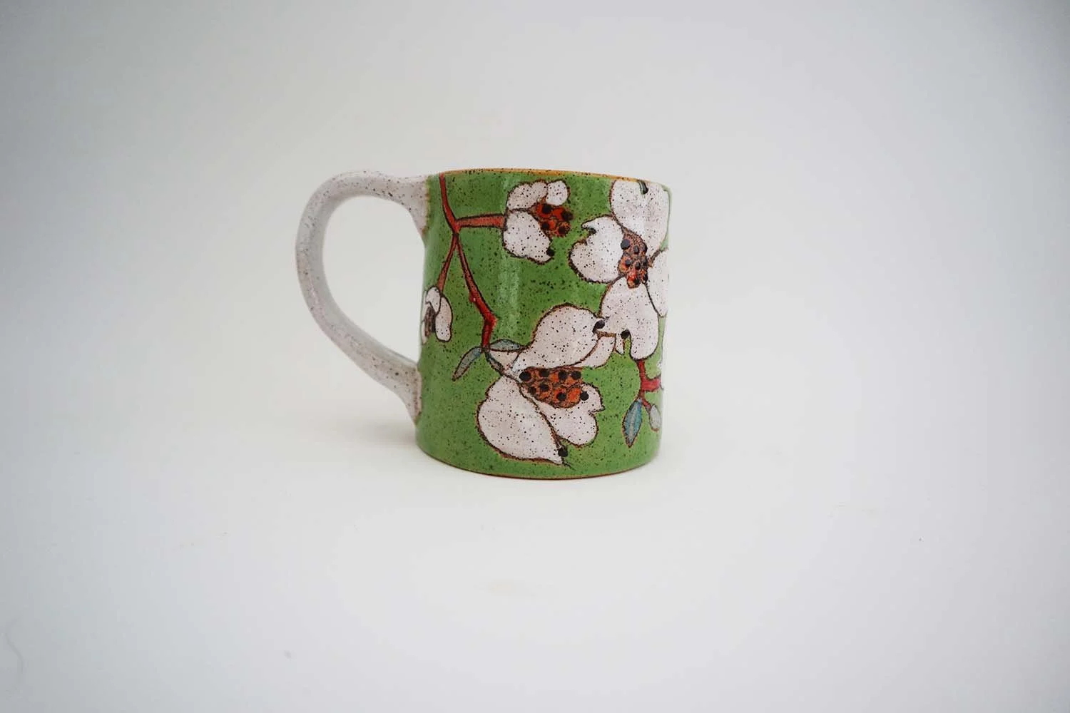 Dogwood Small Mug (green/white handle)