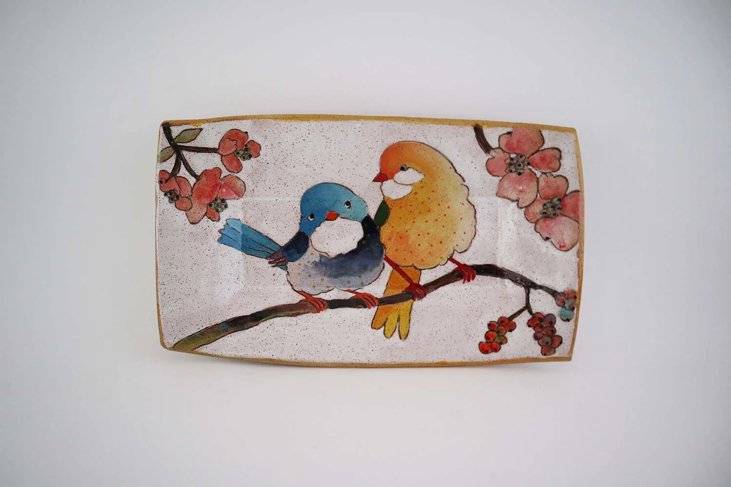 Flowers, Birds, &amp; Berries Small Rectangle Tray - Made to Order