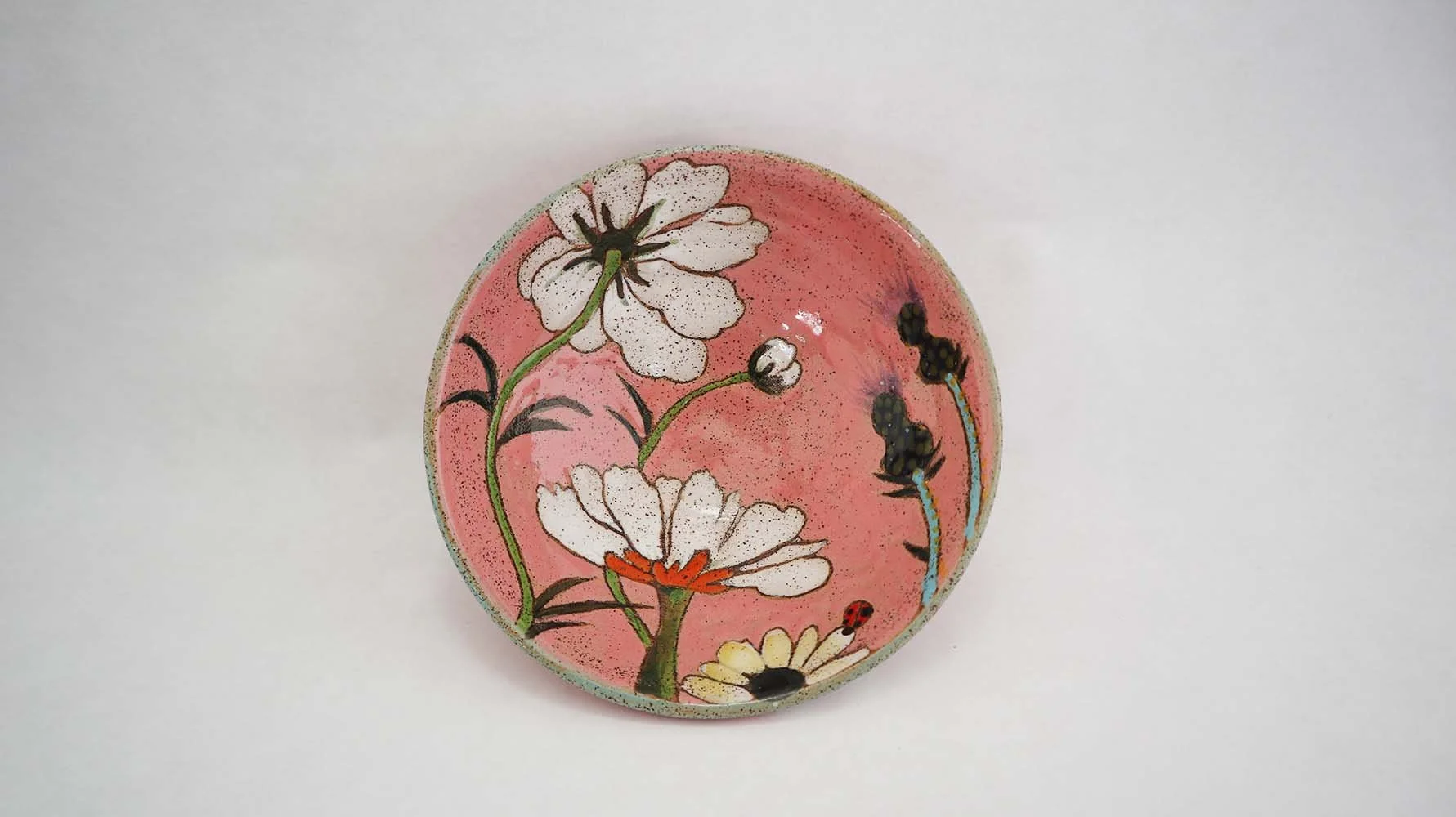 Flowers and Pigment Condiment Bowl (pink)
