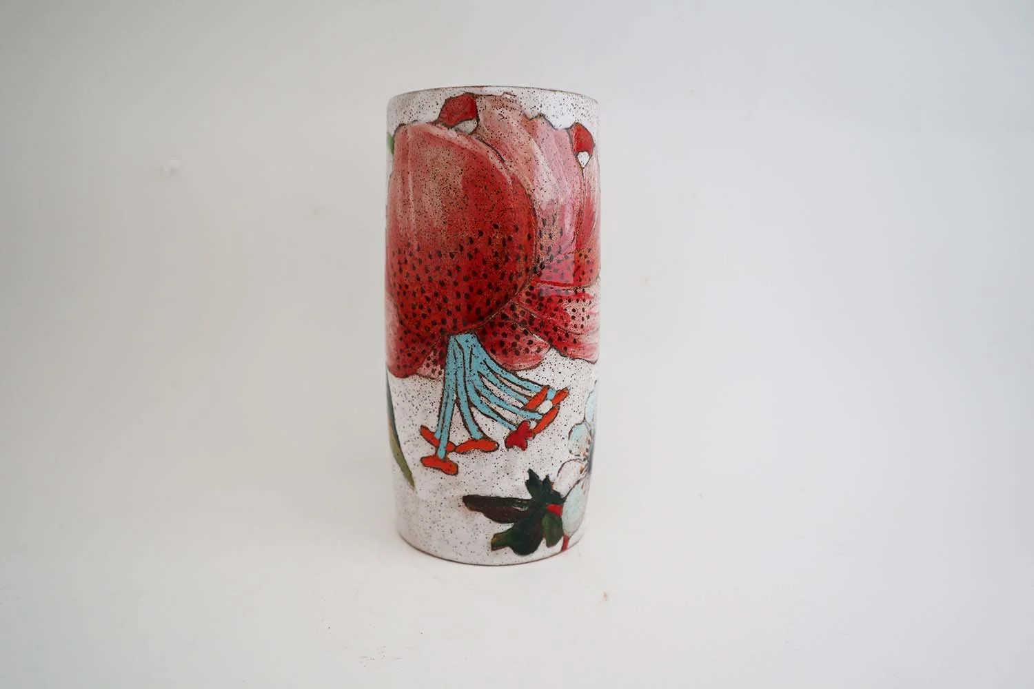 Flowers and Pignment Cylinder Vase