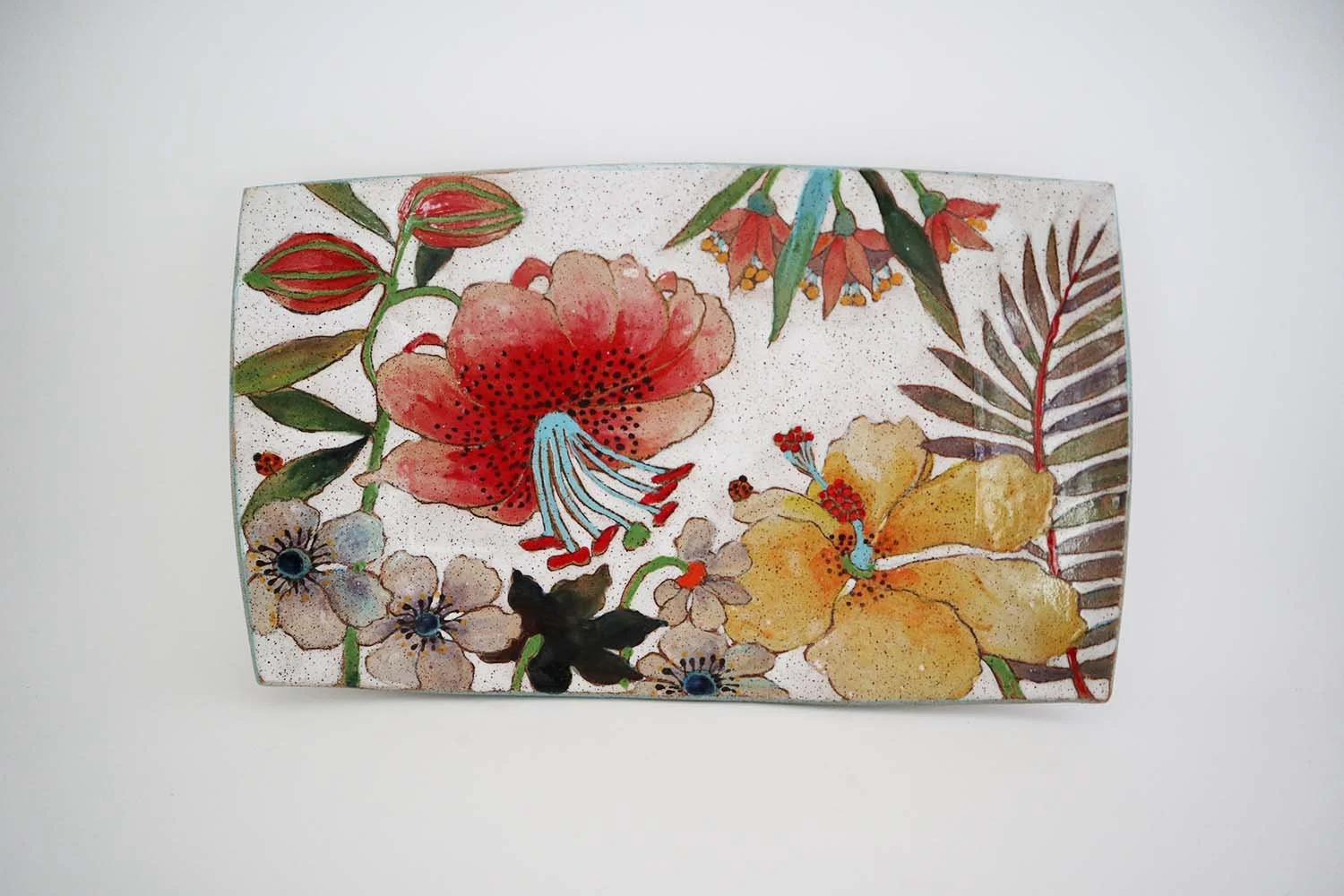 Flowers and Pigment Medium Rectangle Tray