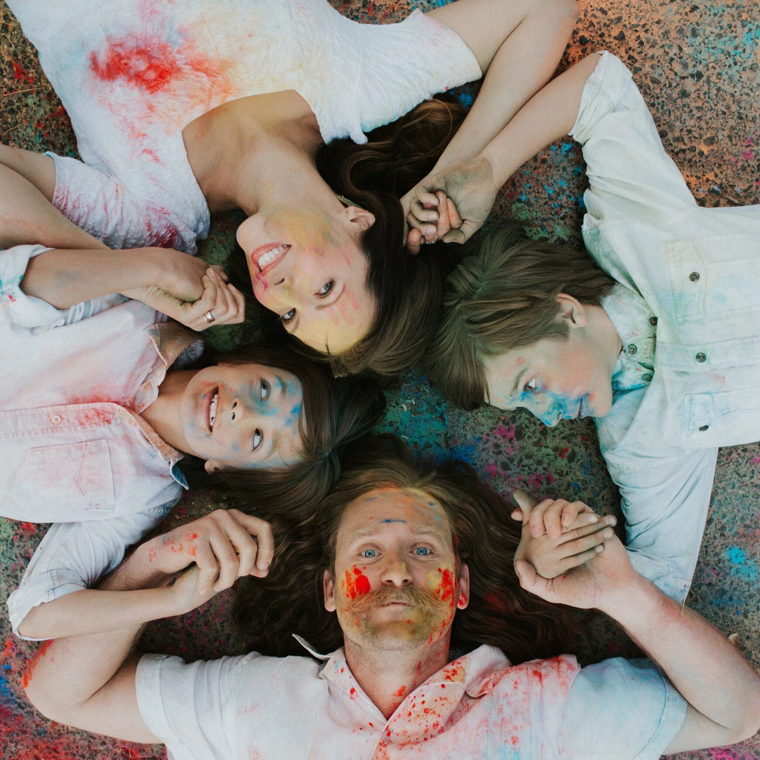 Color Paint Powder Family Session