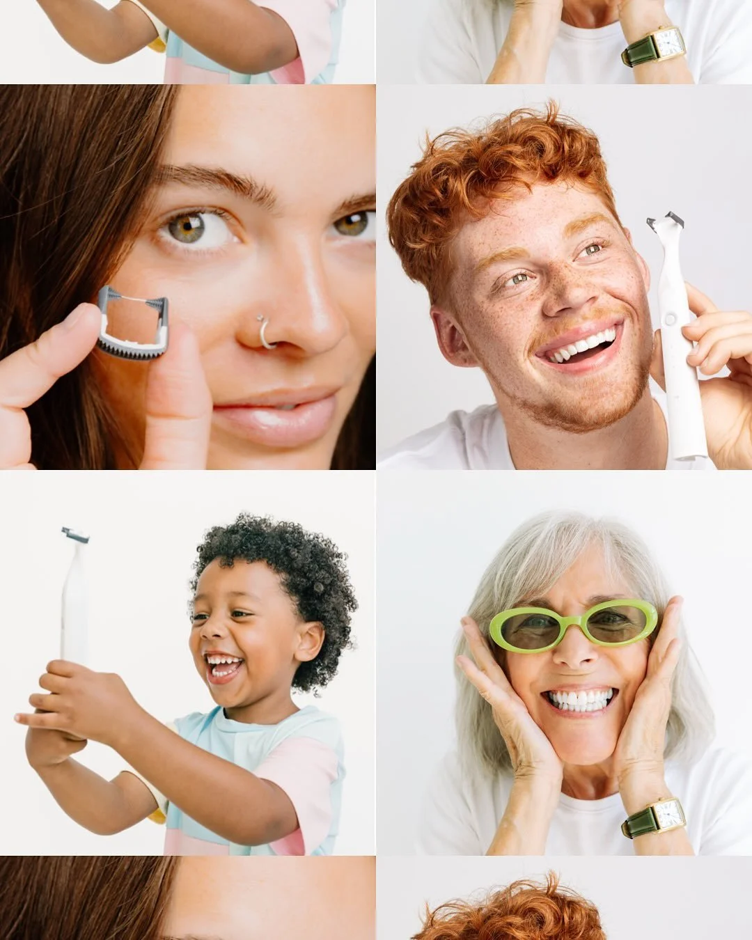 The faces of flossing! Shot for @slateflosser 🦷 under the art direction of @annaabelstudio 👌 and the good energy of our half-dozen models&mdash;all ages and dream smiles! Enjoyed shooting this one in the ESP studio and having a 100mm lens on for al