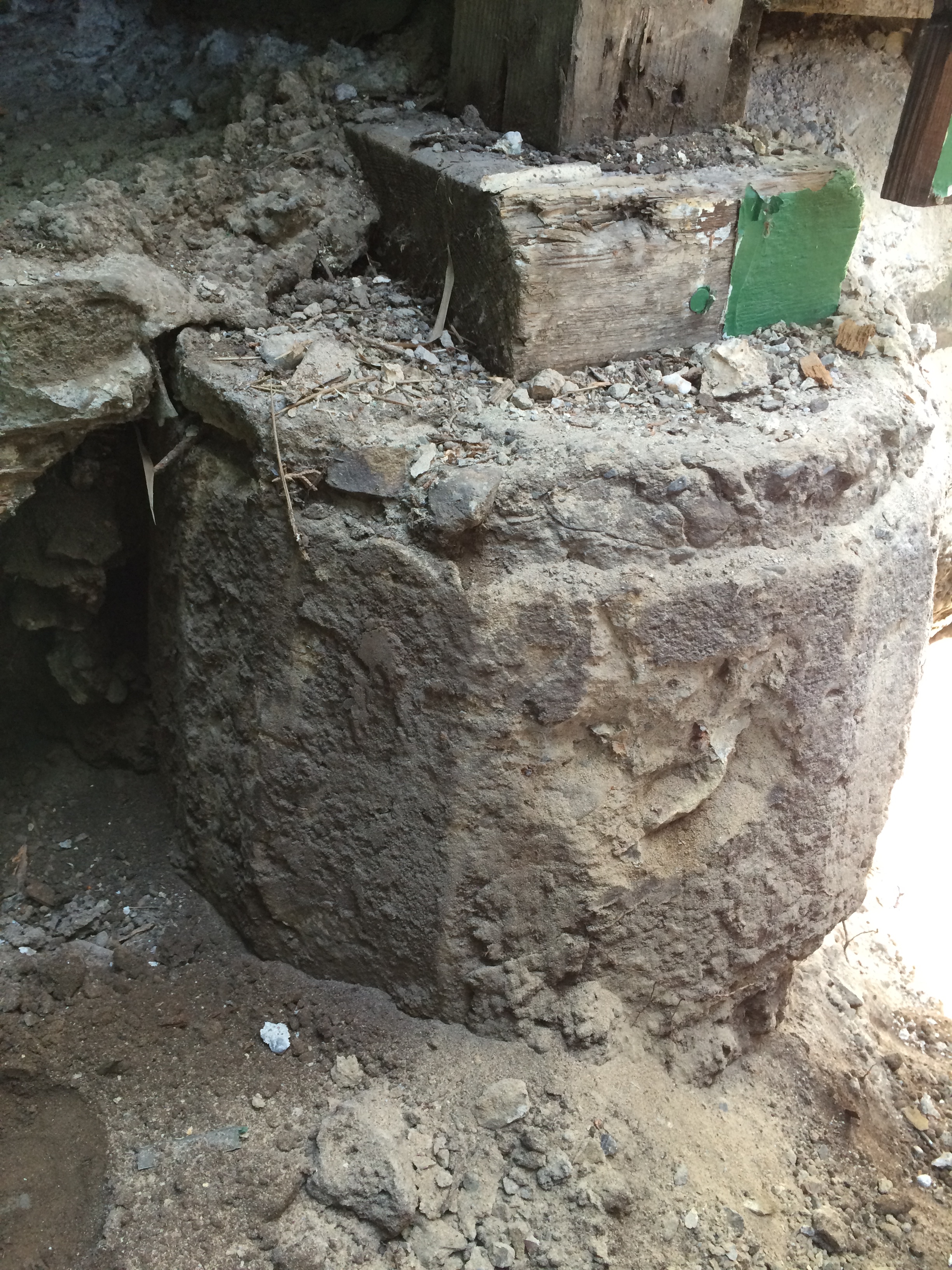 Original Wine Barrel Foundation excavated