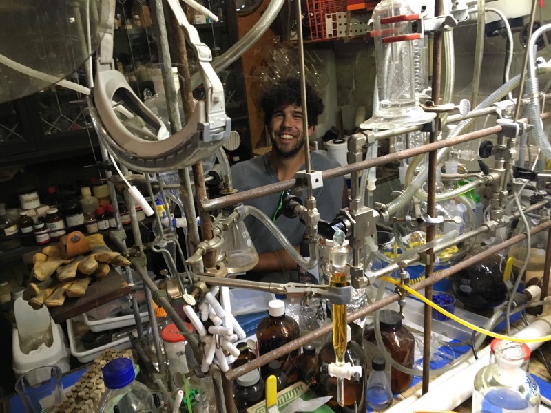 The writer in Shulgin’s lab.