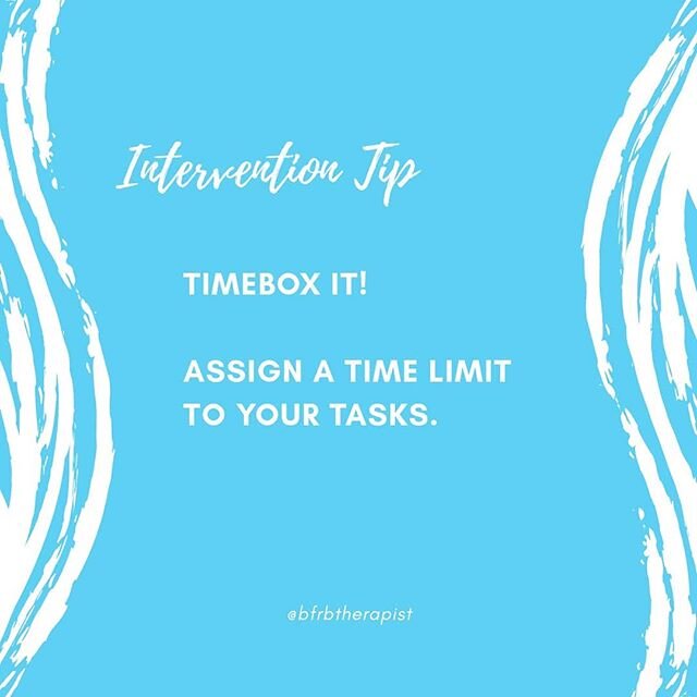 Pulling, picking, and biting often occur when we are under or overwhelmed. Timeboxing is a time management strategy that can help when you are feeling overwhelmed. For a lot of folks I see, this overwhelm comes when they don't know where to start, or