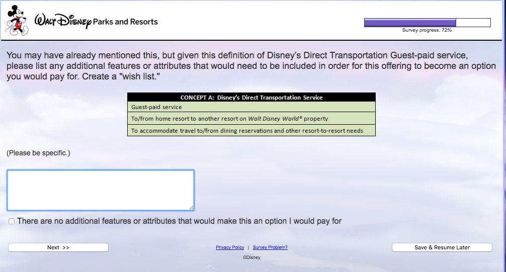 Walt Disney World Transportation Survey