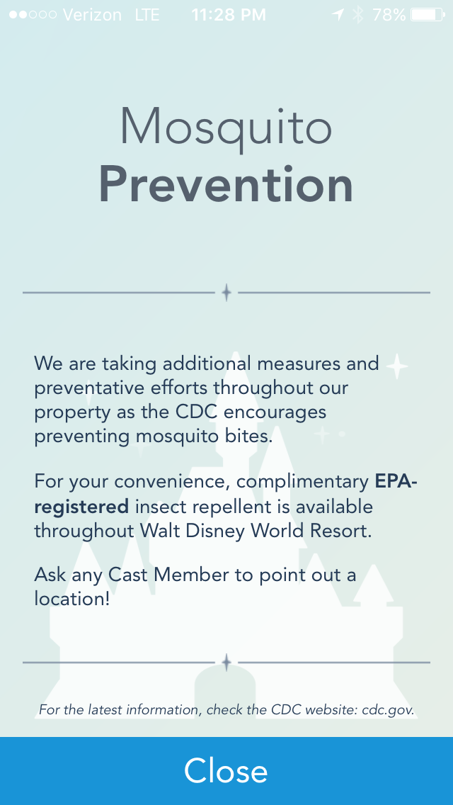 Mosquito Prevention at Walt Disney World