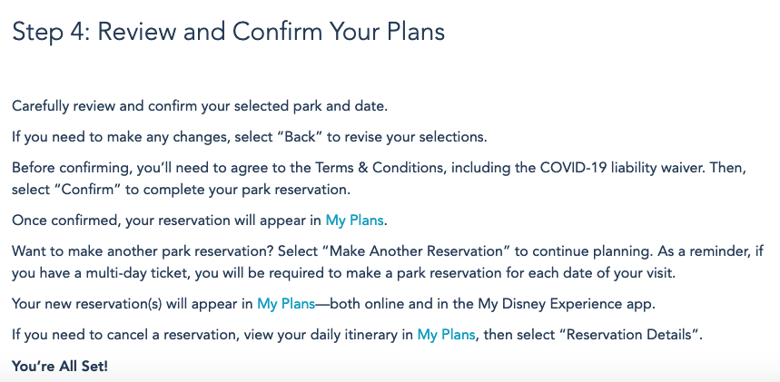 Disney Park Pass System