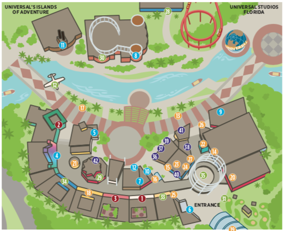 Universal Orlando CityWalk Map