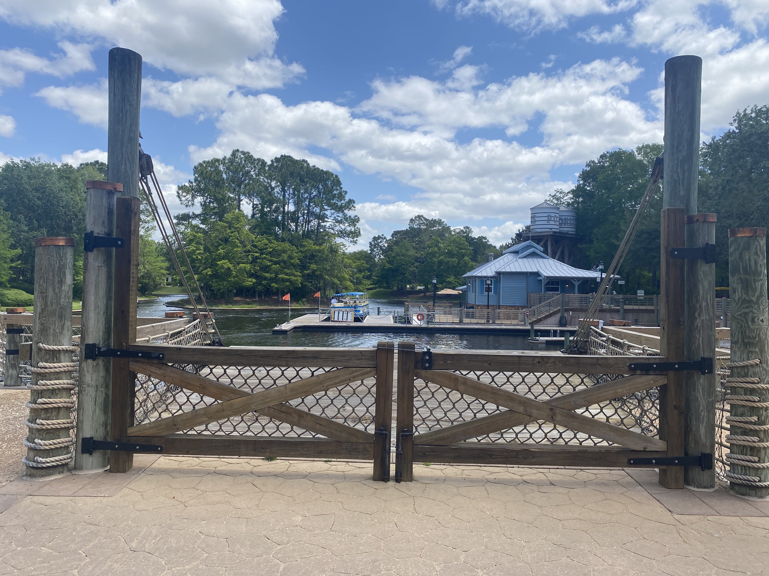  then through this dock, and into the water. Details like this help tell the story that Port Orleans Riverside is a working port town on the Sassagoula River.  