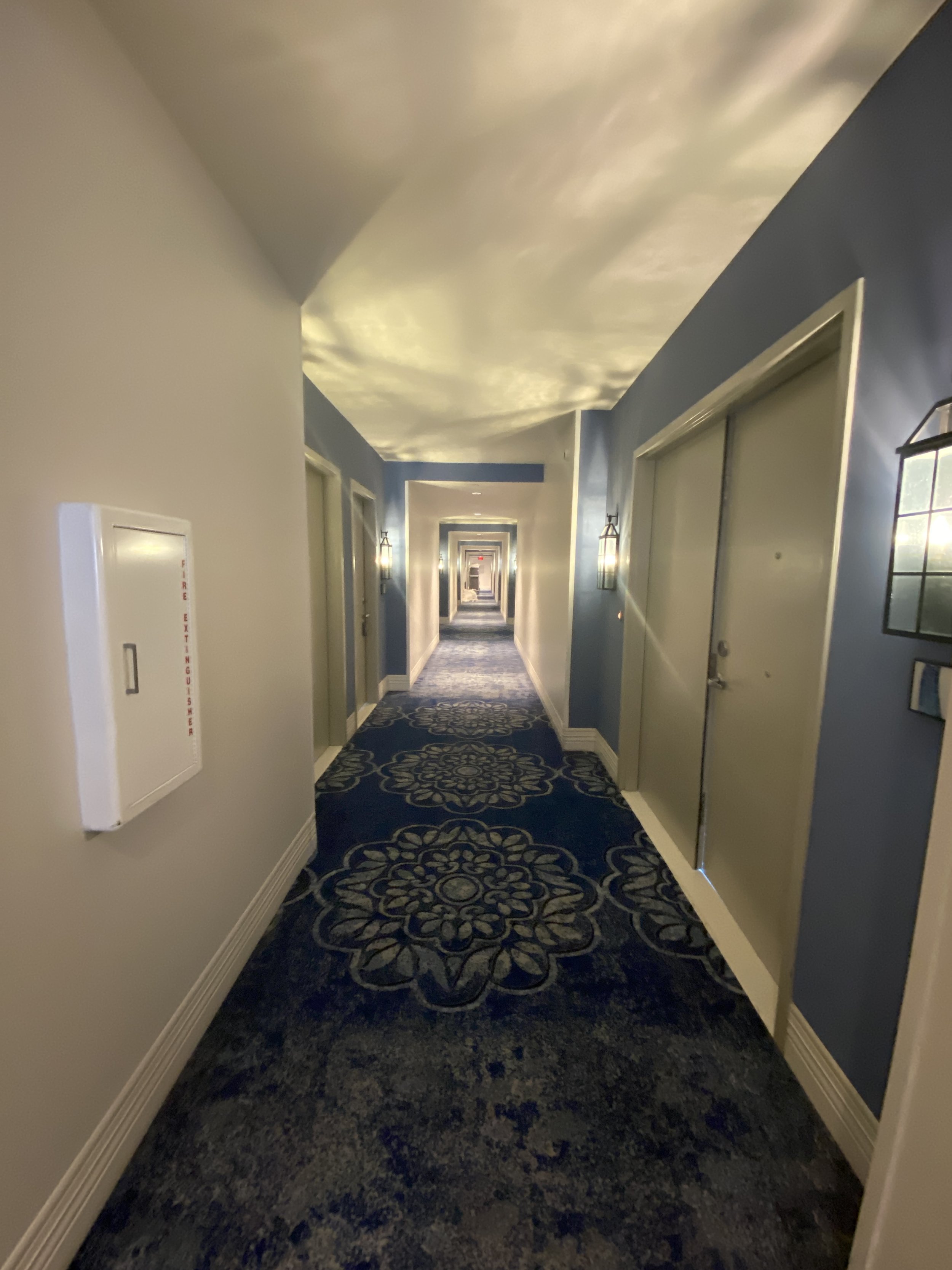  Rooms are accessed via interior hallways. 