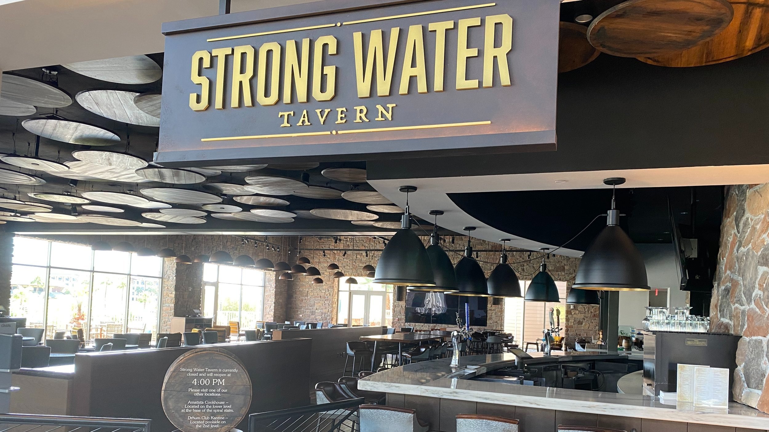   Strong Water Tavern , a lobby lounge and bar hosts a tapas inspired menu, ceviche bar and rum tastings.  