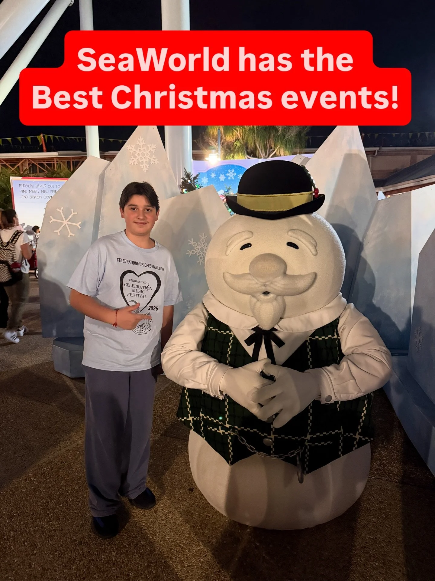 Seeing these Rudolph the Red-Nosed Reindeer characters in person honestly took me right back to watching the original stop-motion special every holiday season. From Bumble to Rudolph and even Sam the Snowman, SeaWorld Orlando has created a full meet-