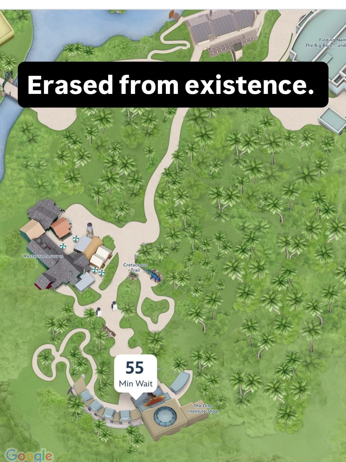 DINOSAUR has been removed from the Walt Disney World park map.  #disneyworld #animalkingdom #dinosaur #dinolandusa #disneycastmember