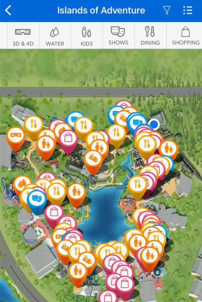 Universal Orlando Mobile App - Park Maps