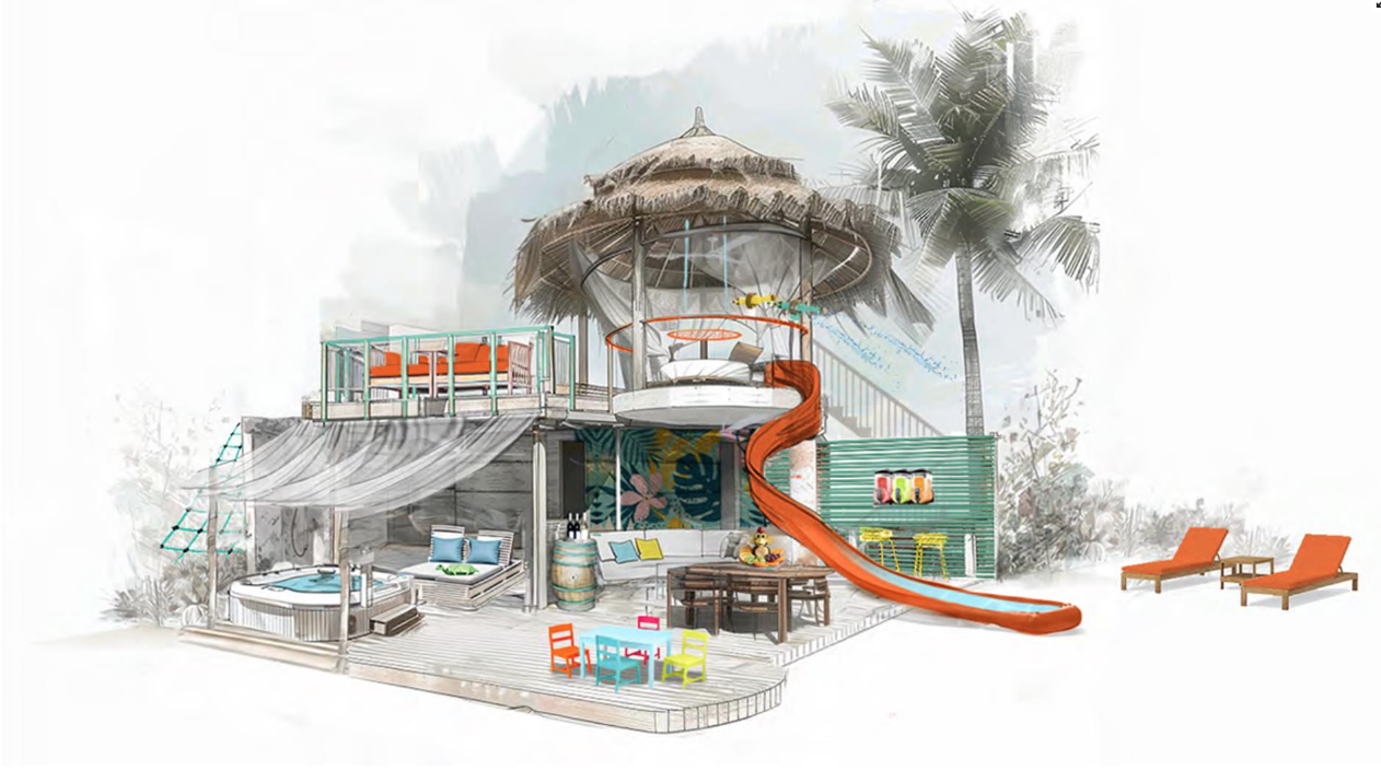 cabanas at royal caribbean's royal beach club in nassau bahamas