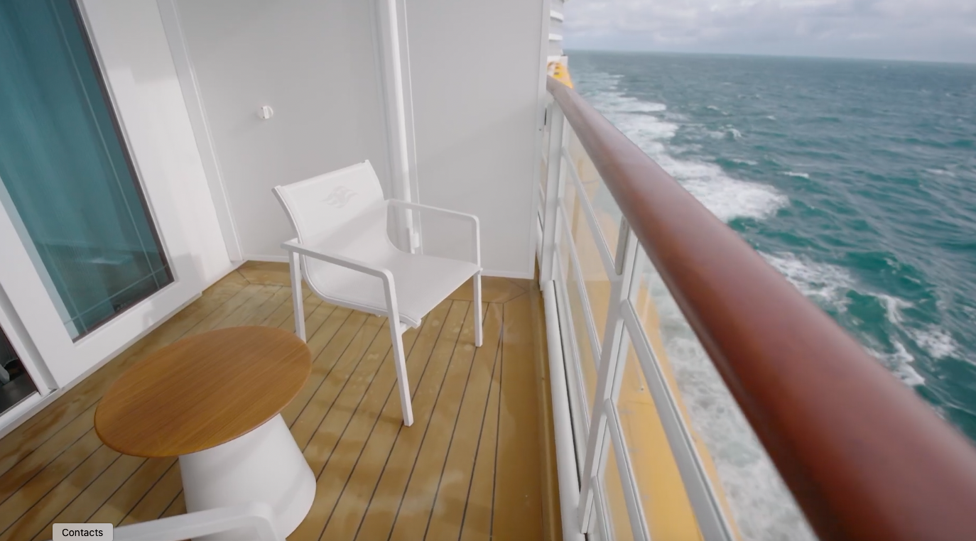 veranda balcony on the Disney Destiny