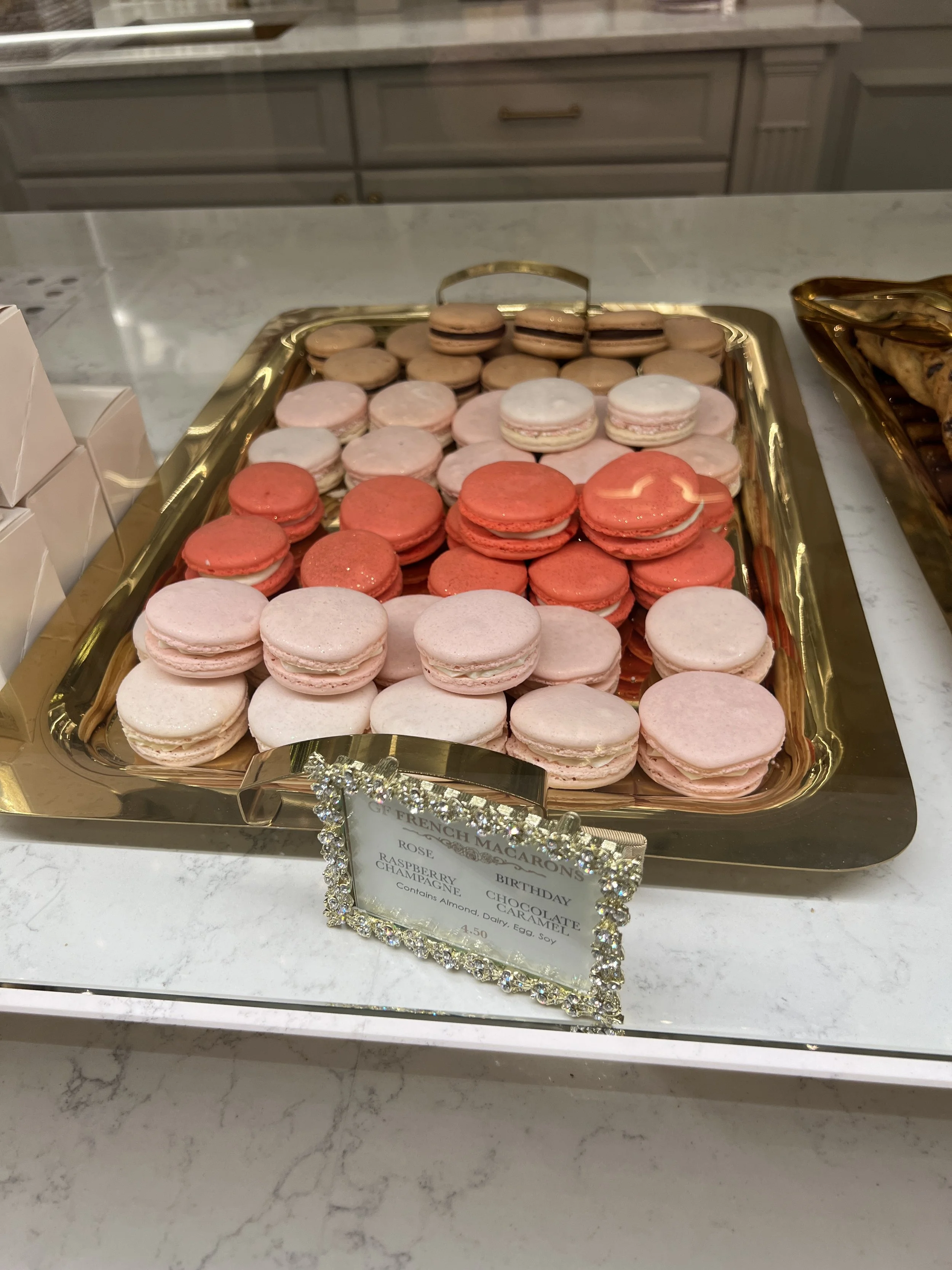 cake bake shop tray of french macarons