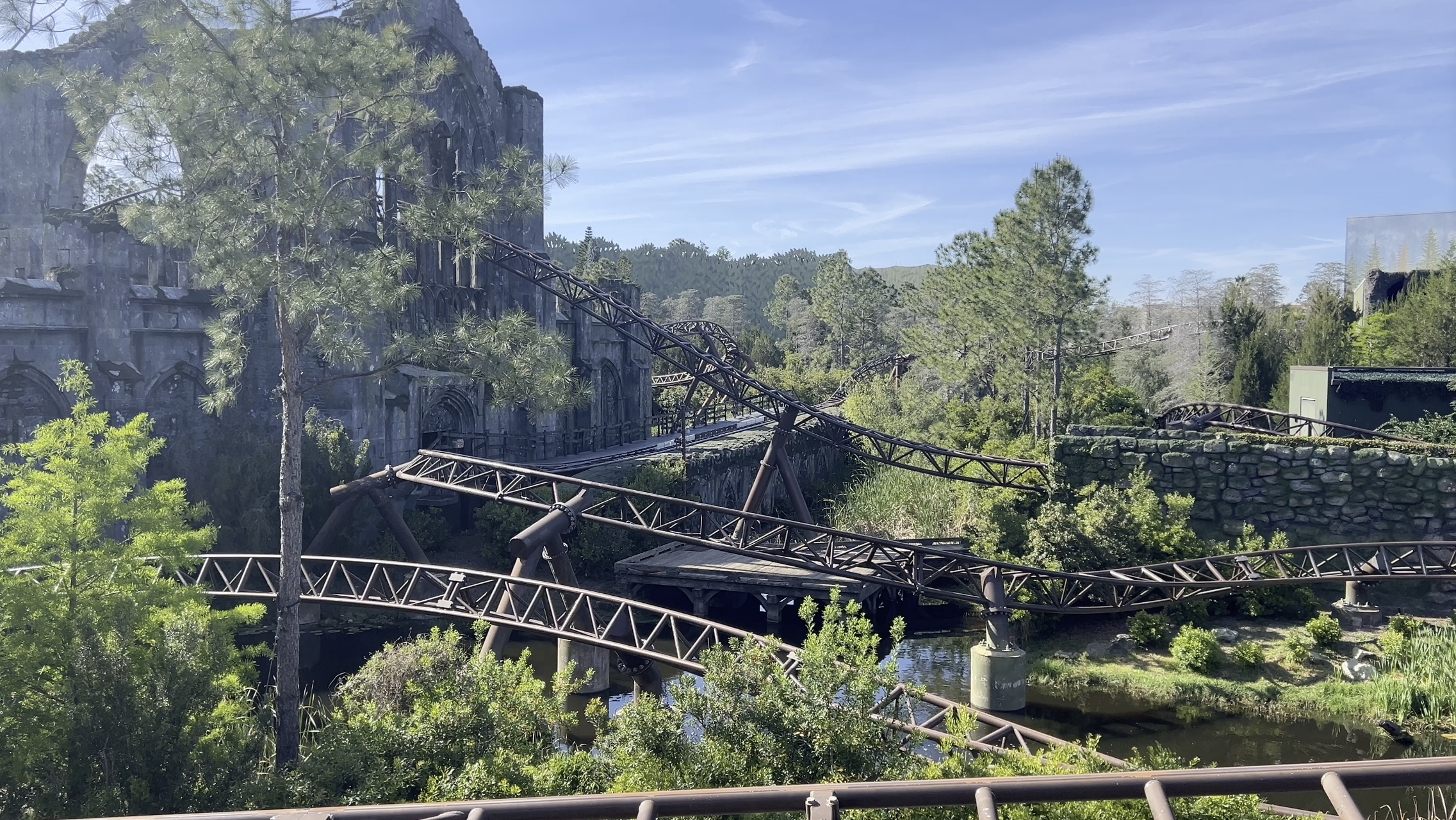 The track layout of hagrid's motobike aventure at Universal Orlando Resort