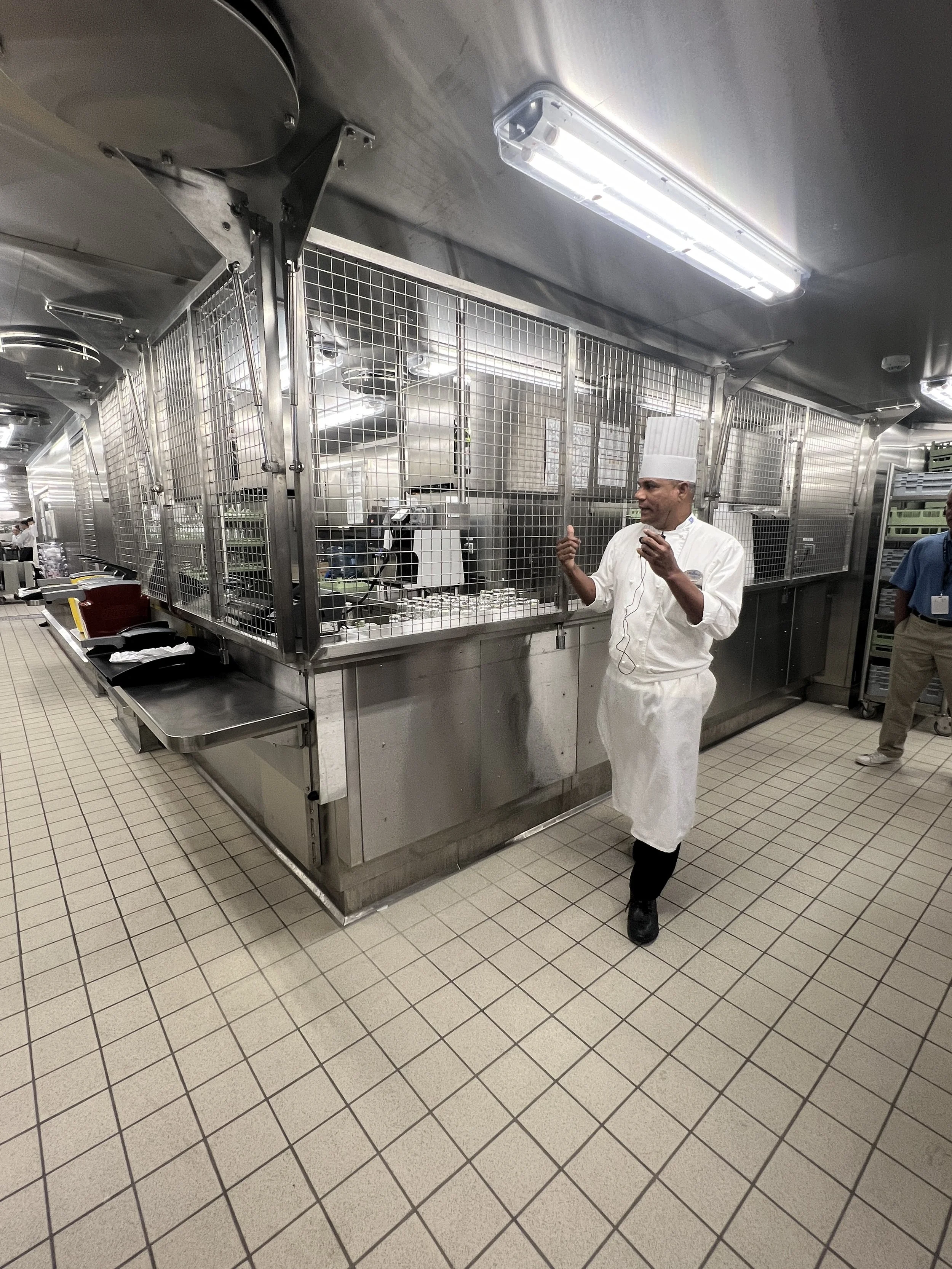 Behind the scenes tour - this is one of many kitchens on board Wonder of the Seas