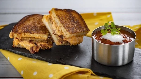 Epcot festival of the arts grilled cheese and tomato soup - pop eats