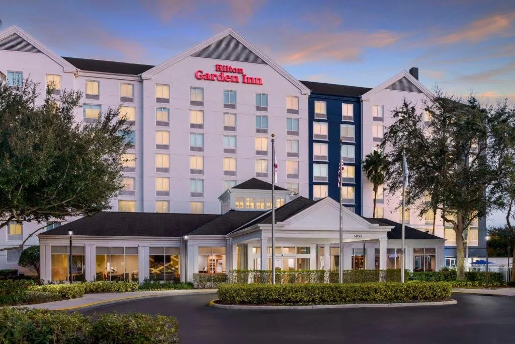 Front exterior of the Hilton Garden Inn near SeaWorld
