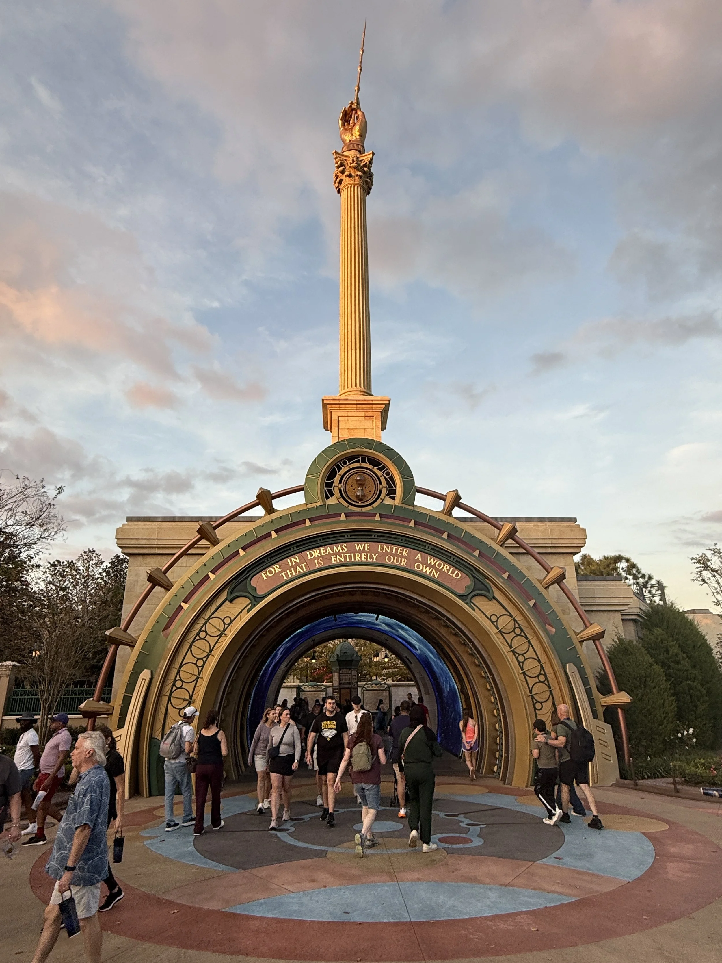 Portal entrance at Epic Universe to Wizarding World of Harry Potter Ministry of Magic