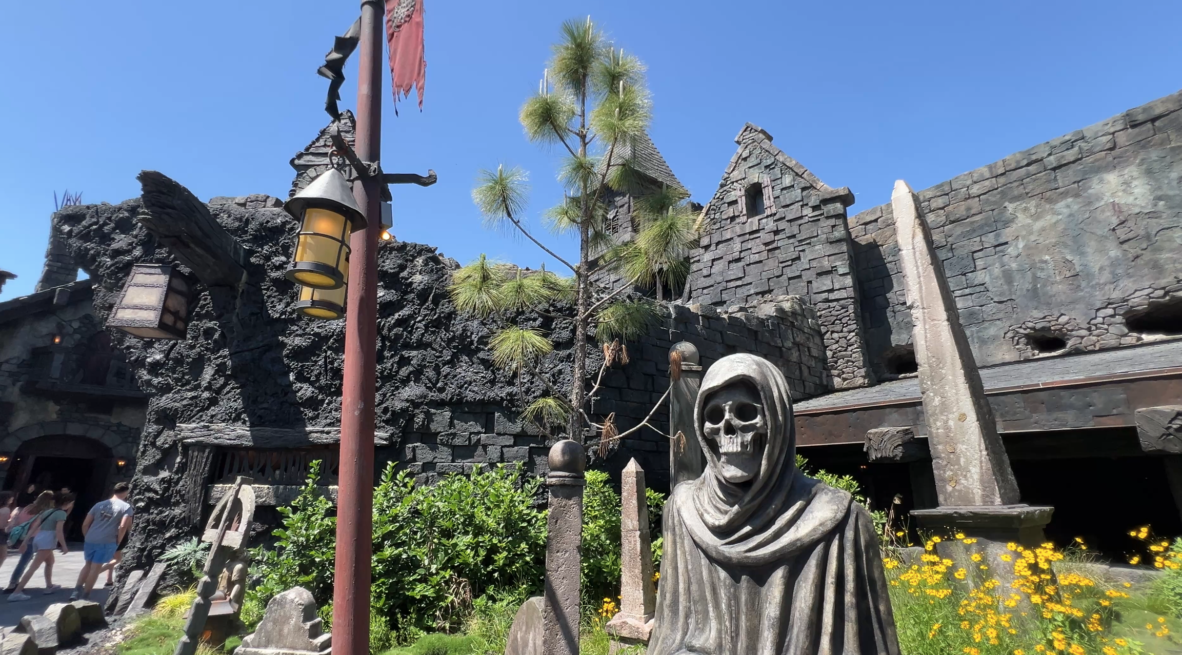 dark universe scenery at epic universe theme park