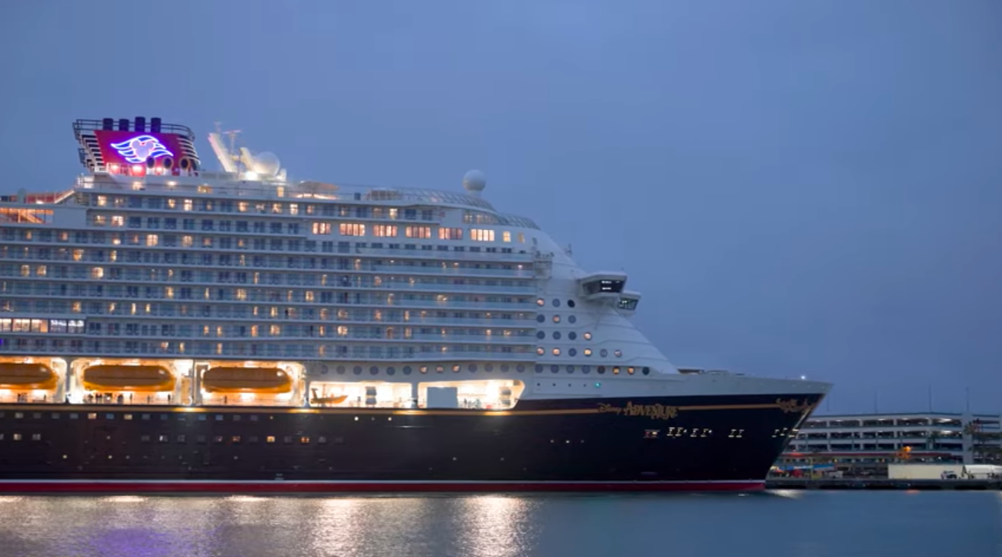 the Disney Cruise Line ship, Disney Adventure arrives in Port Canaveral