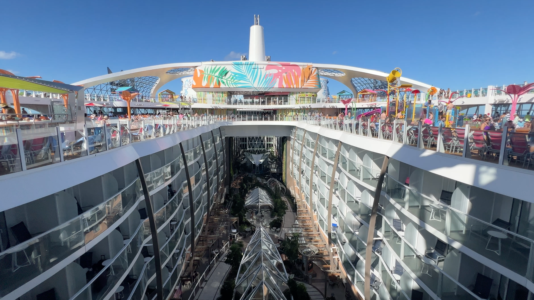 Top Deck looking down at Central Park on Utopia of the Seas