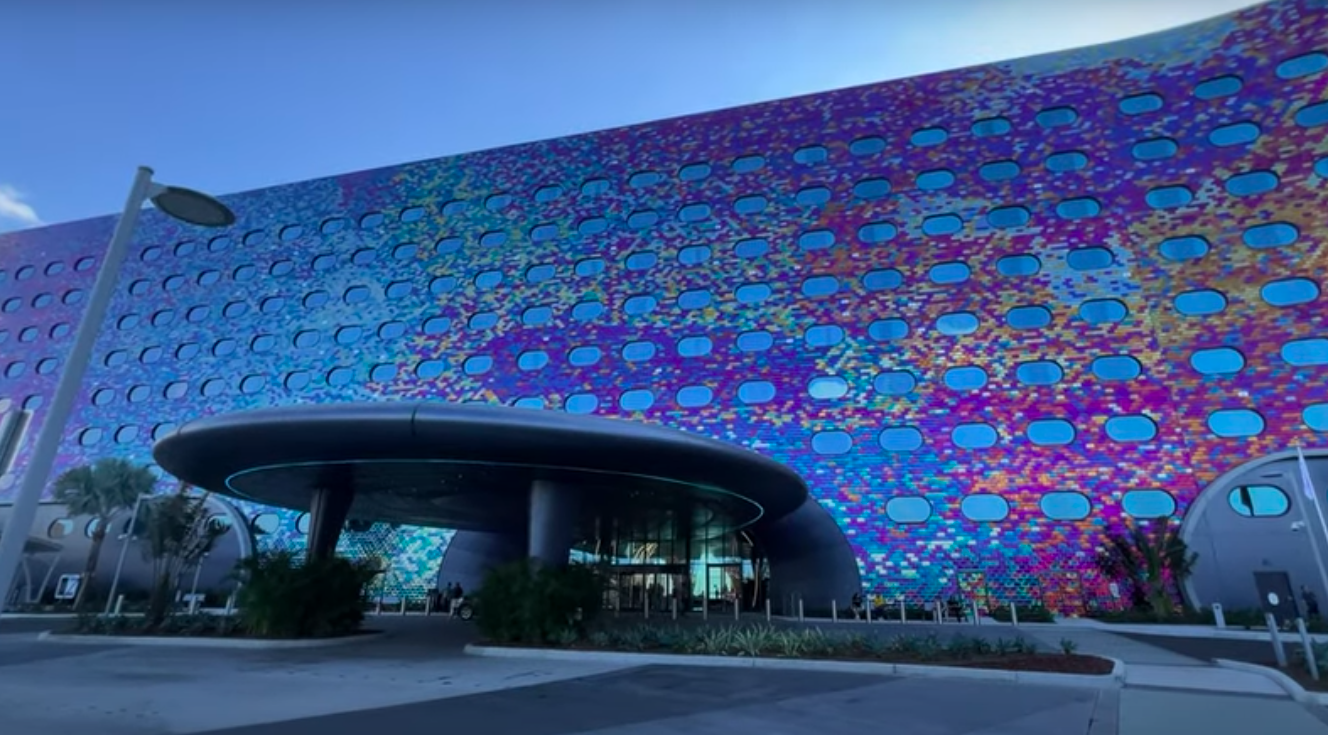 Lobby and exterior of Stella Nova Resort at Universal