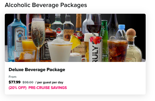Royal Caribbean discounts on beverage packages