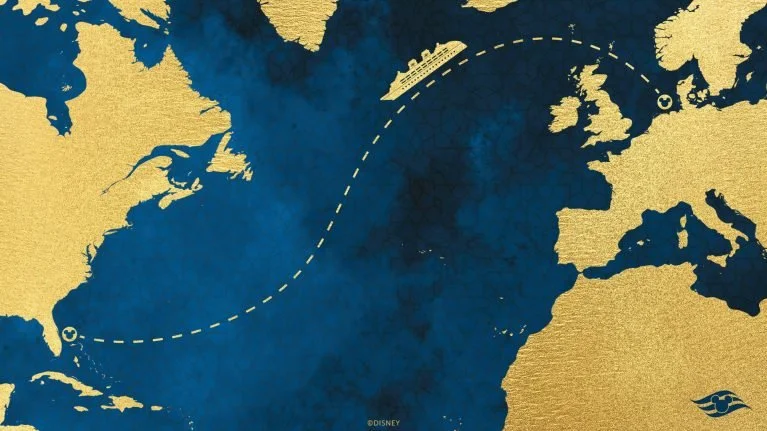 Disney Cruise Line Disney Treasure ship route map