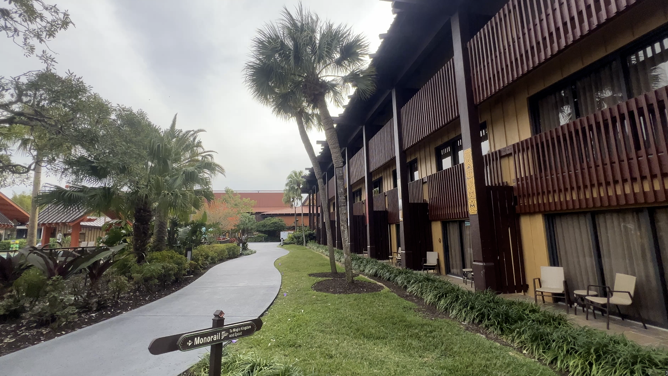 Disney Polynesian VIllage Resort exterior longhouse near the pool