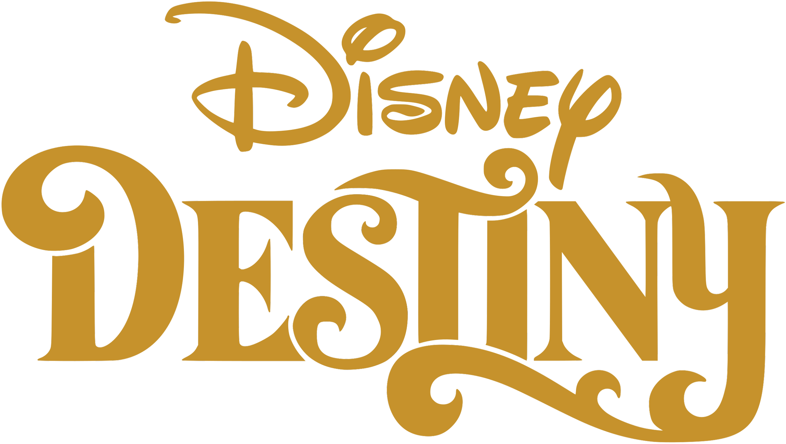 the disney destiny logo in gold