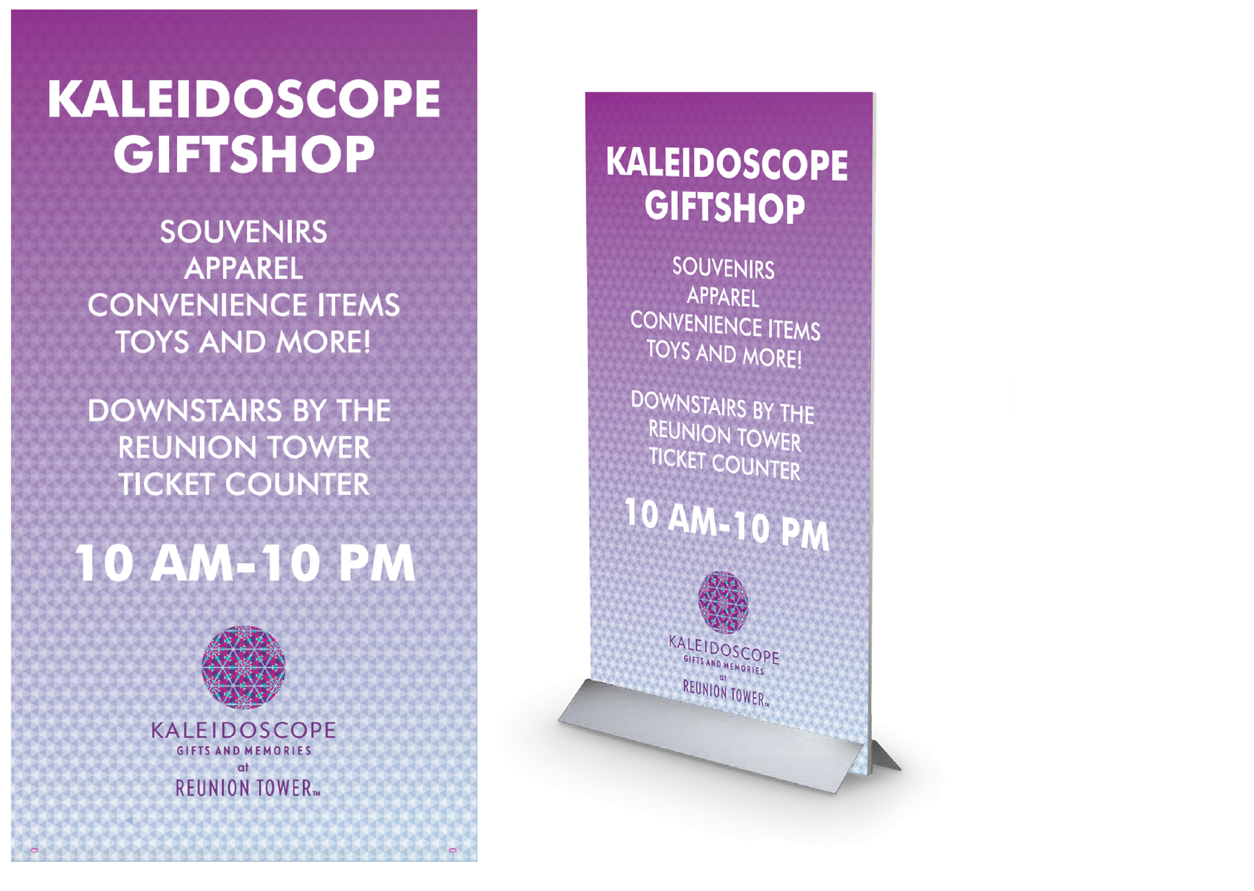  Floor banner sign, 5.5’x3’ (Reunion Tower, Dallas) 