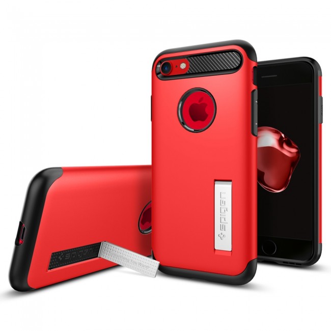 slogan stel je voor nikkel Spigen iPhone 7/8 Slim Armor Crimson Red — CoreComputerCo.
