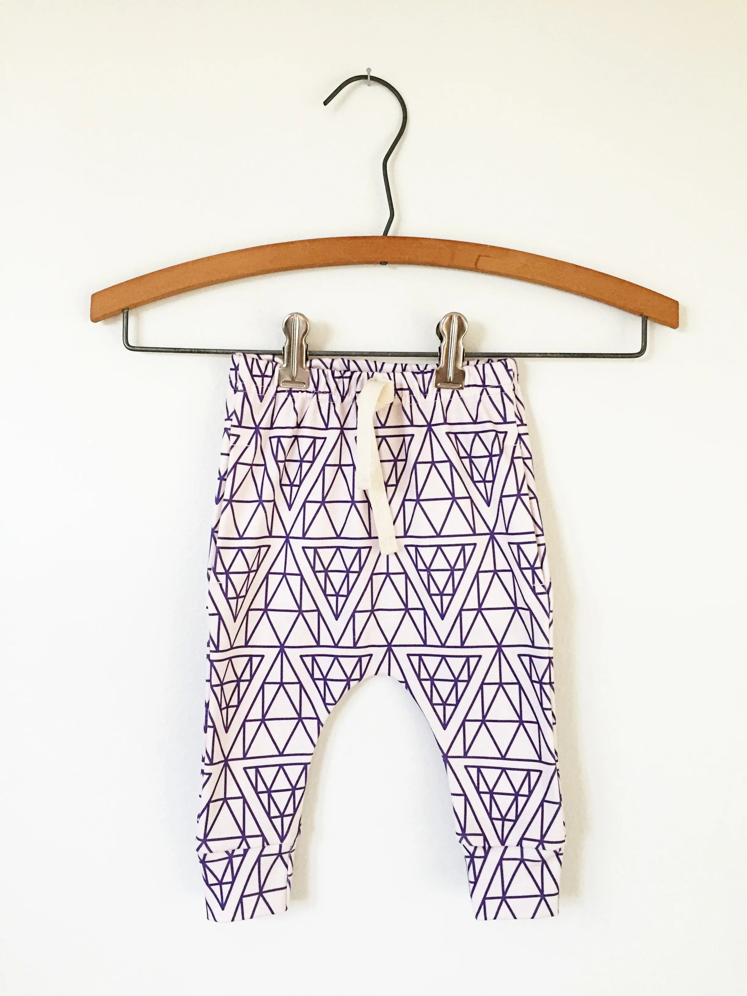 Organic harem leggings // pink geo