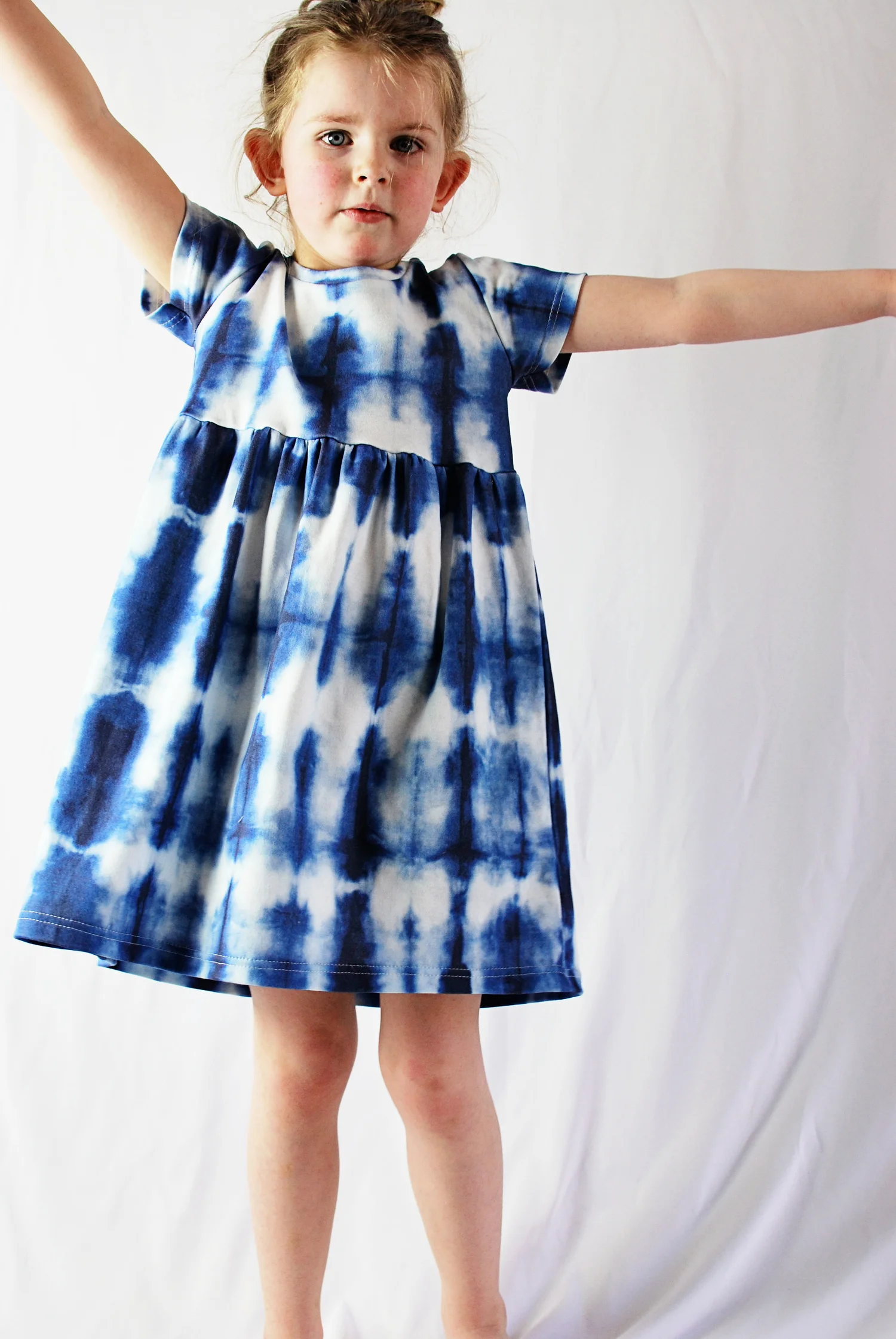 shibori mini dress Short Shibori Dress