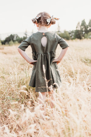 eco-friendly dress HANDMADE by LinaKraun Linen girls/' dress SARAH Soft Linen Dress BABY linen dress