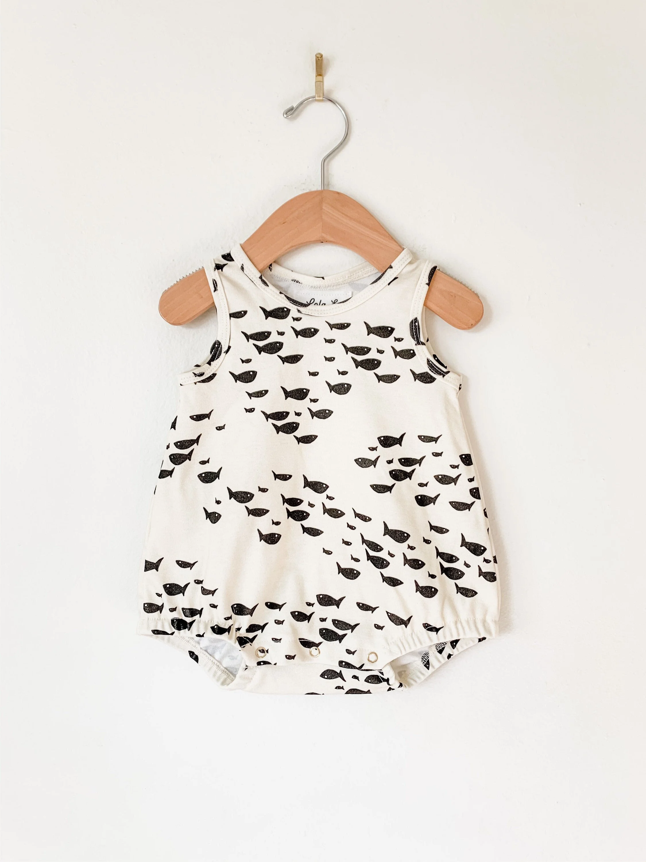 organic bubble romper // fish