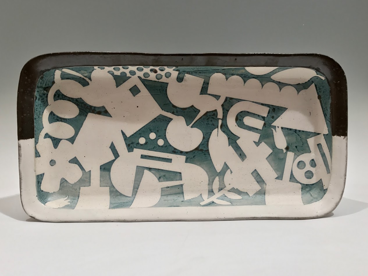 Large Rectangular Tray with Codex Pattern