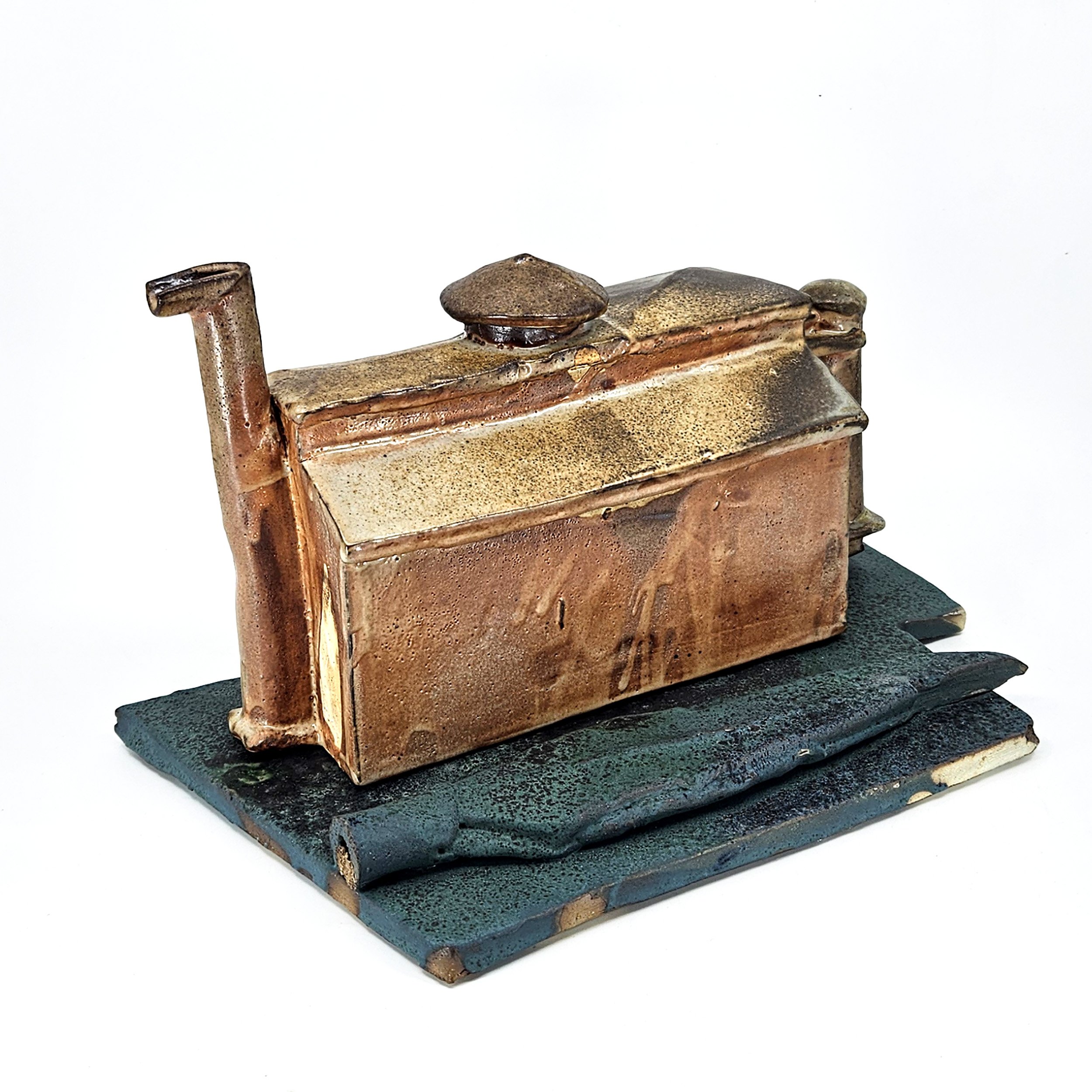 Agricultural Shed Teapot with Stand