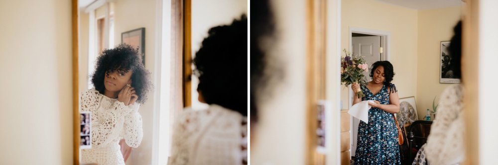 Philadelphia Wedding Elopement Colorful Portraits Zahav Reception  bride getting ready