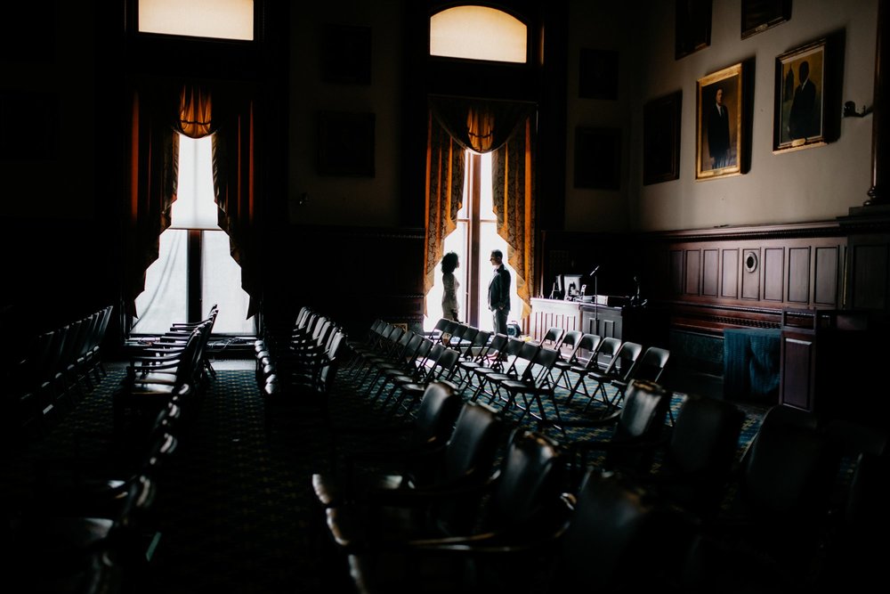 Philadelphia Wedding Elopement Colorful Portraits Zahav Reception Inside City Hall