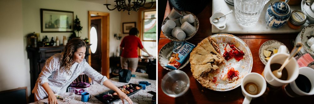 Fiddle Lake Farm Philadelphia Pennsylvania Misty Rustic Wedding with Lush Florals Bridal Prep