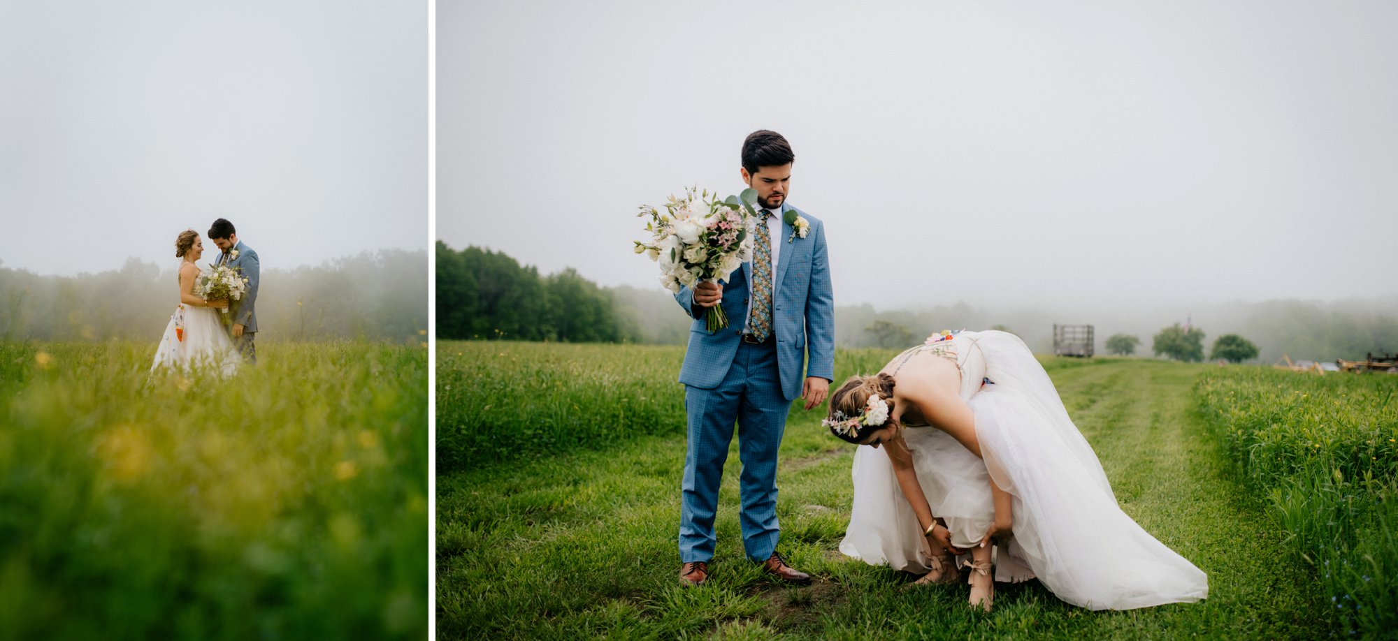 Fiddle Lake Farm Philadelphia Pennsylvania Misty Rustic Wedding with Lush Florals